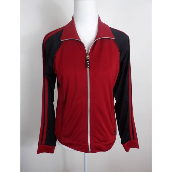 Vintage 1990's OLEG CASSINI Sport Warmup Jacket / Red Black - Picture 1 of 10